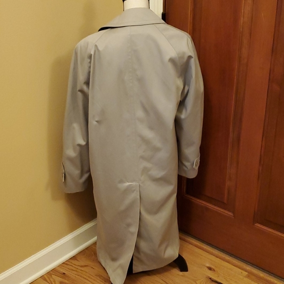 VINTAGE OAKTON TRECH COAT JACKET 40 SHORT CREAM - Picture 4 of 7